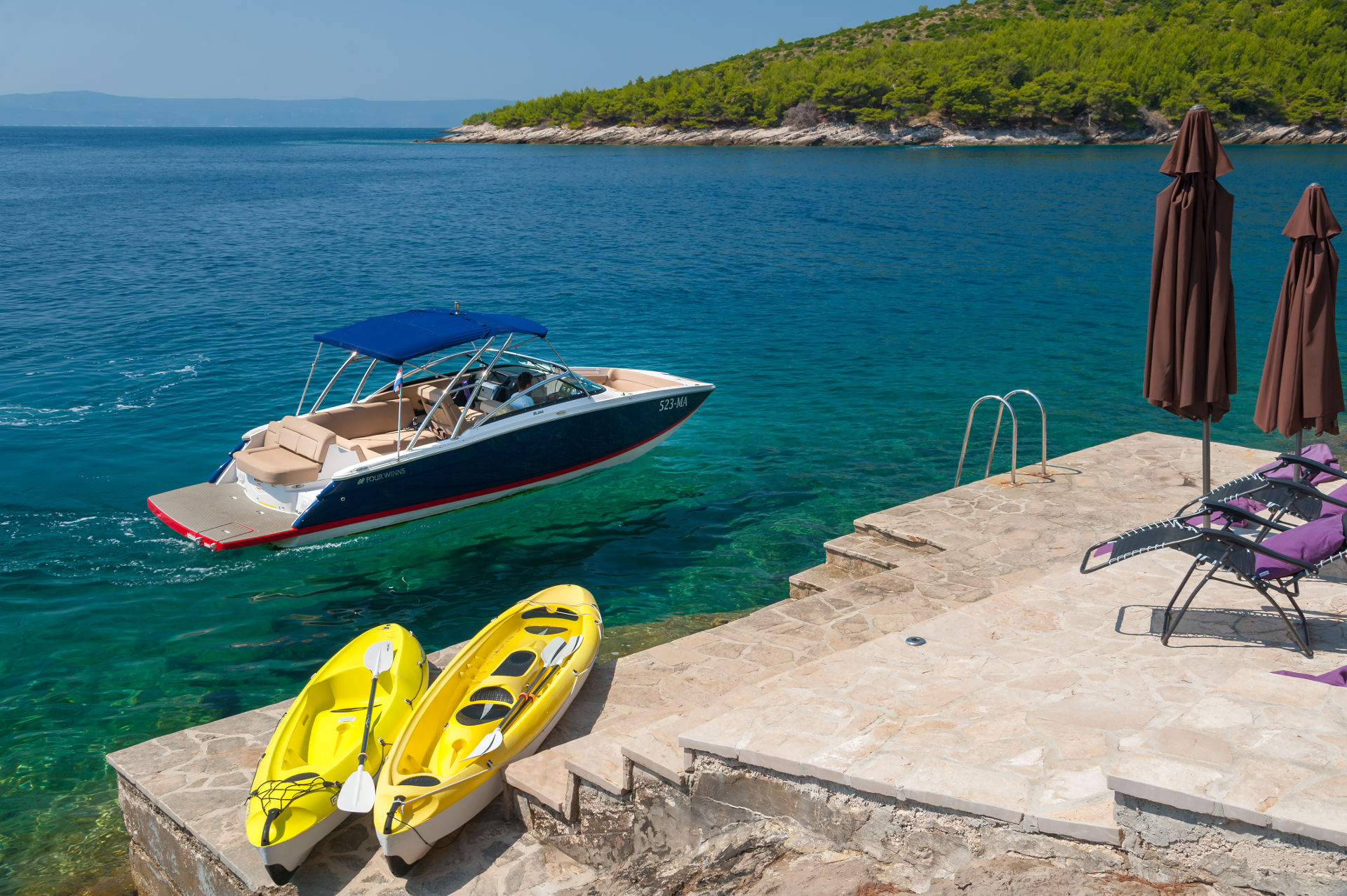 Villa Akuna waterfront with private dock